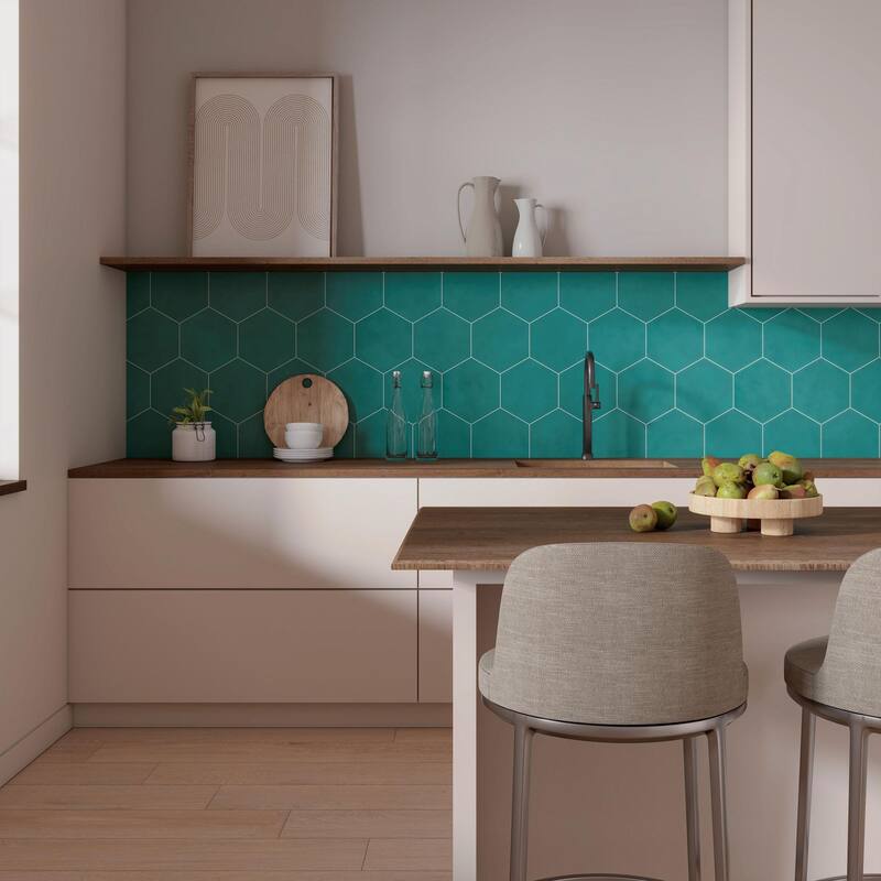 Honeycomb Hexagon 9 in. x 10 in. Glazed Porcelain Wall and Floor Tile