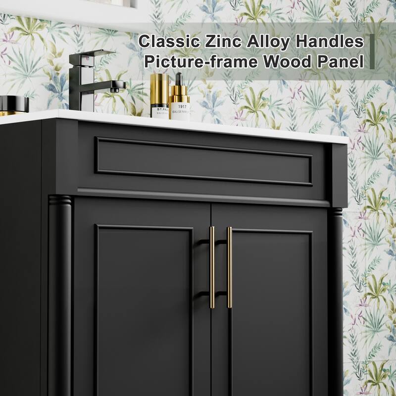 24"/30"/36" Retro Bathroom Vanity W/ Drop in Sink Combo Cabinet Set