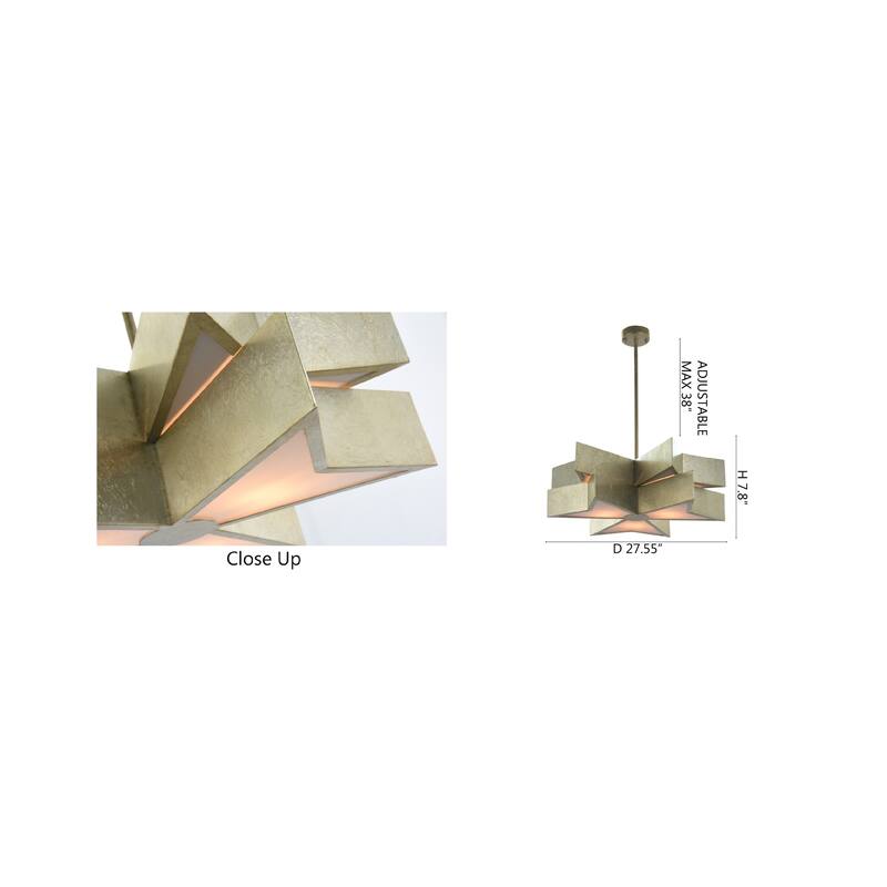 6-Light Silver Leaf Frame Star Light Fixture