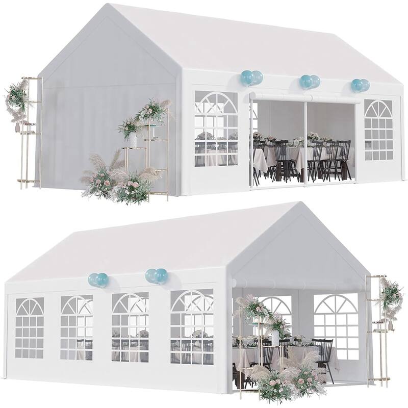 White Outdoor Party Tent Canopy Wedding Patio Camping Gazebo Shelter