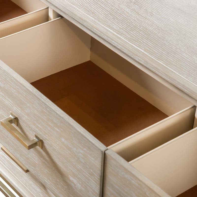 Furniture of America Drayden Transitional Oak 2-Piece Dresser and Mirror Set