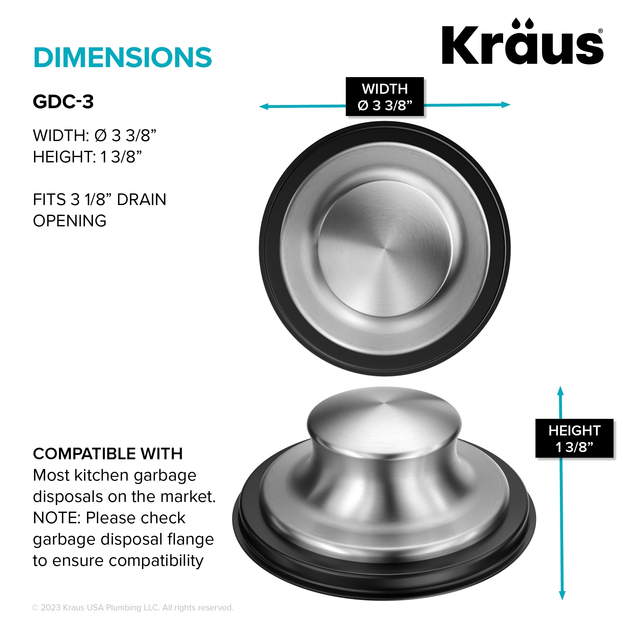 KRAUS Universal Kitchen Sink Strainer/ Stopper for Garbage Disposals - On  Sale - Bed Bath & Beyond - 38409931