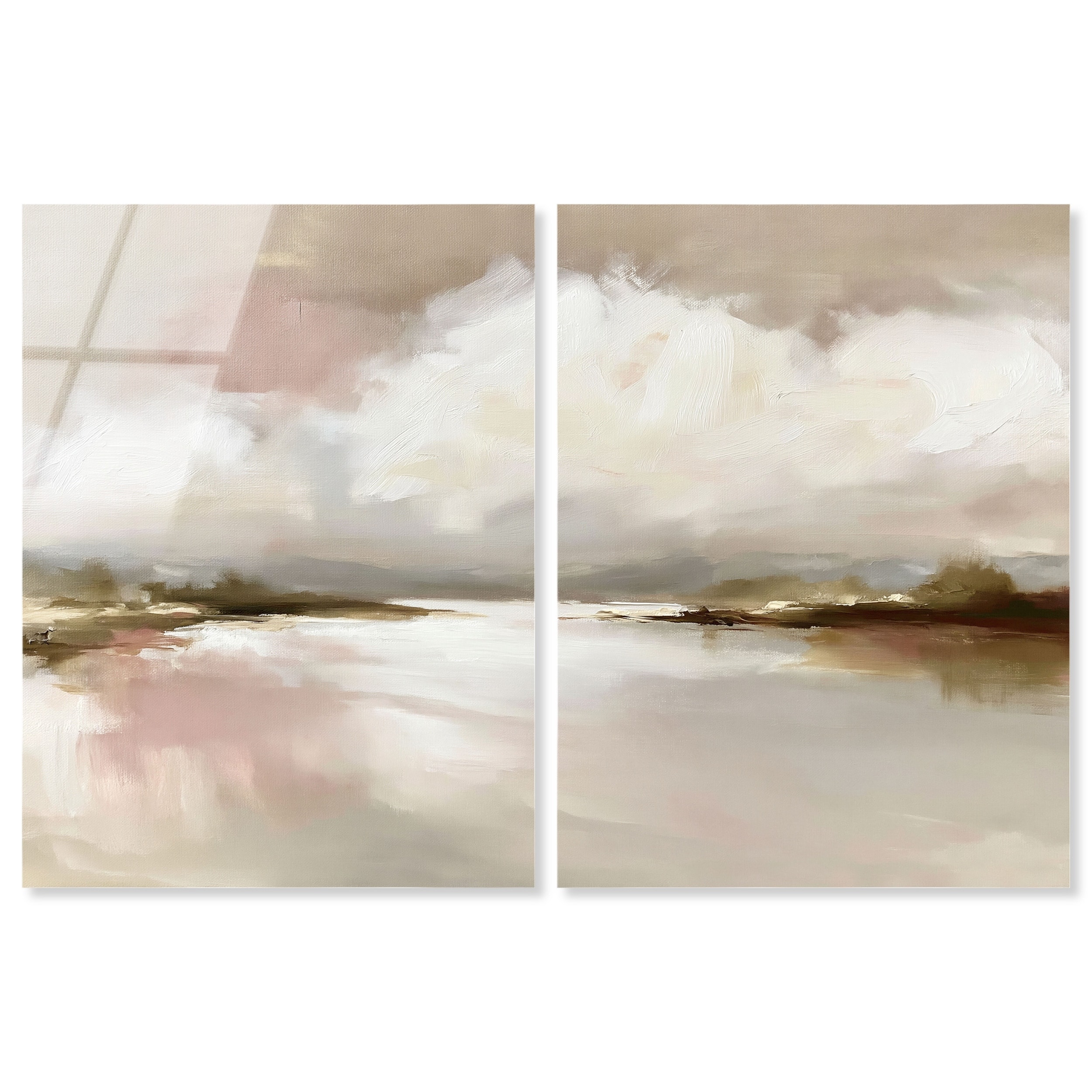 Pale Sanctuary I Coastal Abstract Art Set Acrylic Print by Art Remedy