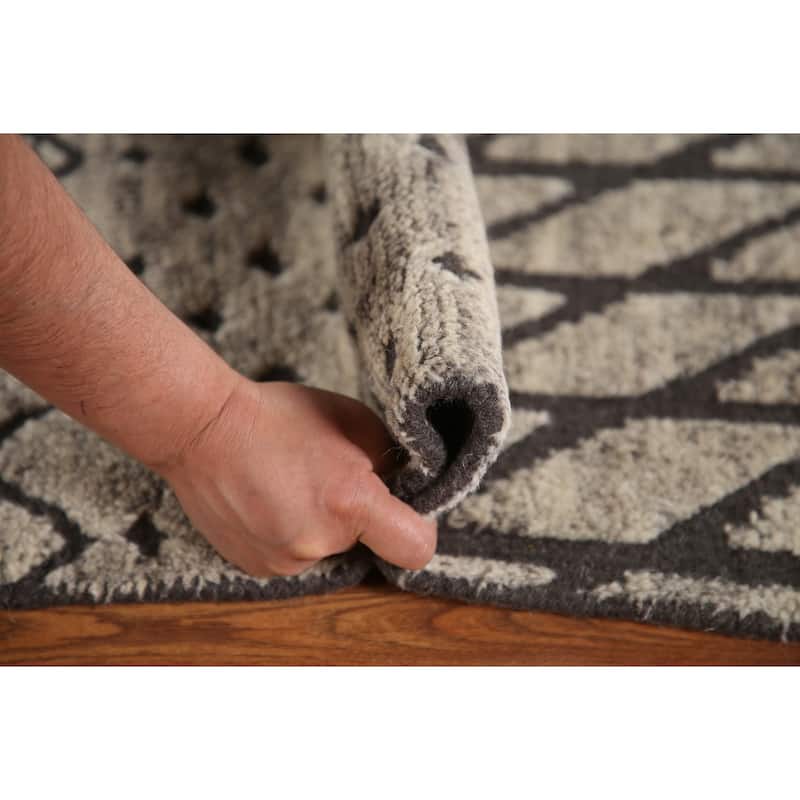 Trellis Moroccan Indian Area Rug Living Room Handmade Wool Carpet - 5'0"x 7'9"