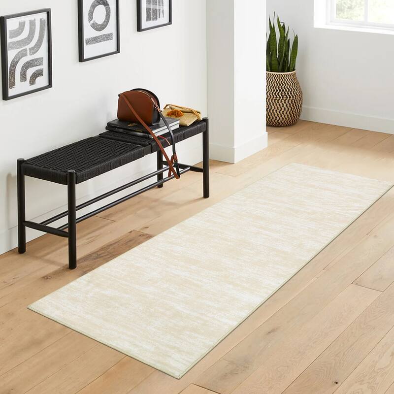Garvee Modern Abstract Solid Area Rug - 2'x6' - Cream