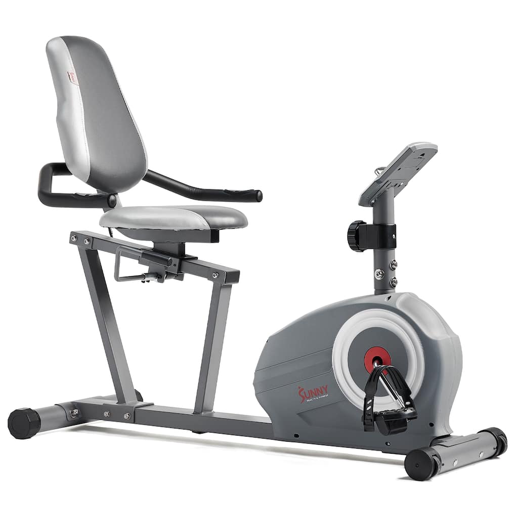 Sunny Health & Fitness Essentials Series Magnetic Smart Recumbent Bike with SunnyFit® App Bluetooth Connectivity
