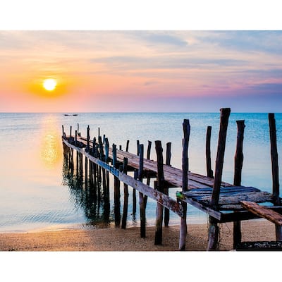 Global Fusion Sunset Pier 6-Panel Wall Mural