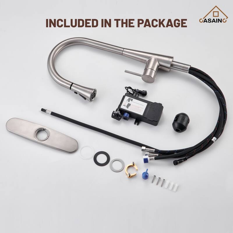 Single Handle Pull Down Sprayer Kitchen Faucet with Touchless Sensor Dual Function