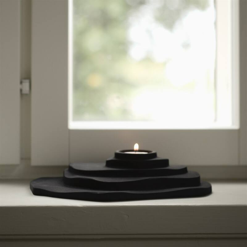 DUNE Candle holder Sandy Black - Sandy Black
