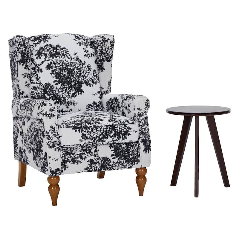 Arm Chairs Wingback Chairs with Solid Wood Coffee Table, Reading Chair