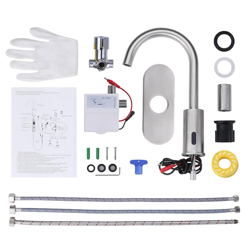 WOWOW Modern Touchless Smart Single Hole Bathroom Faucet