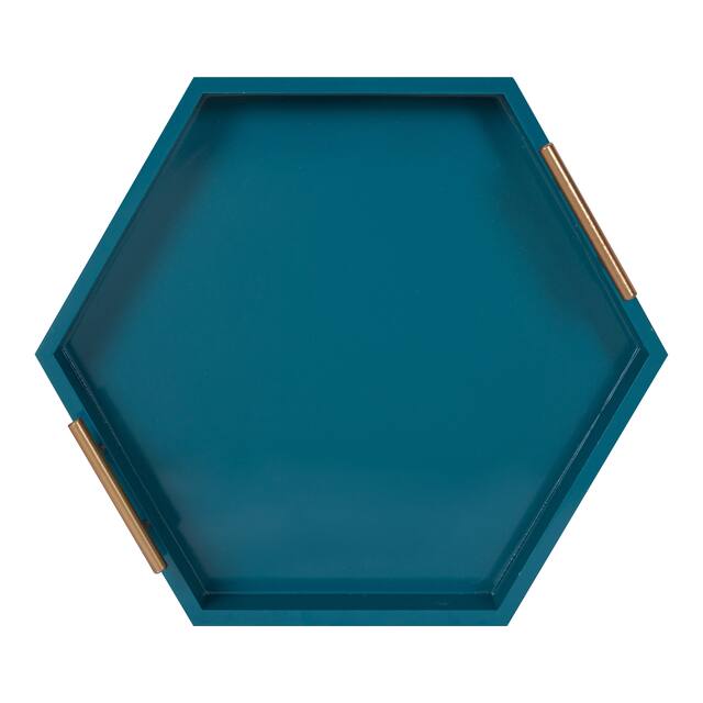 Kate and Laurel Lipton Hexagon Decorative Tray - 18x18