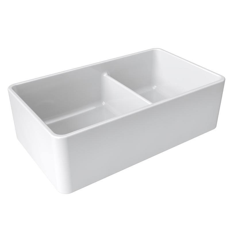 LaToscana Reversible Fireclay Double-Bowl Farmhouse Sink
