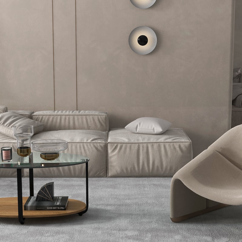 Gymax Glass-Top Coffee Table 2-Tier Modern Oval Side Sofa Table w/