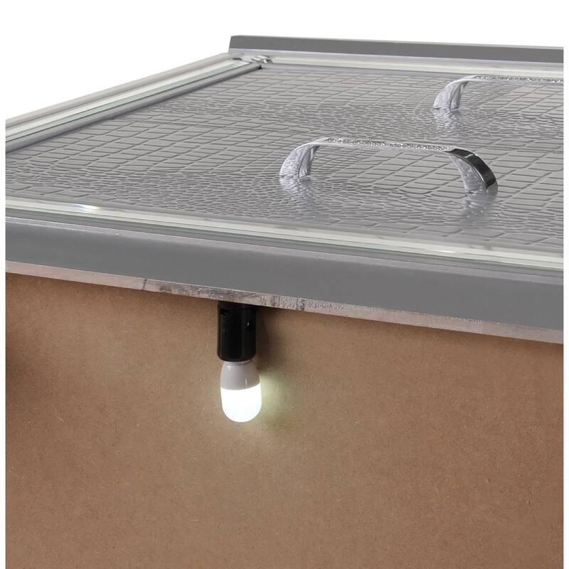 Modern Glam 1pc Solid Wood Nightstand w/ Built-in Light & Silver Crocodile Finish for Bedroom