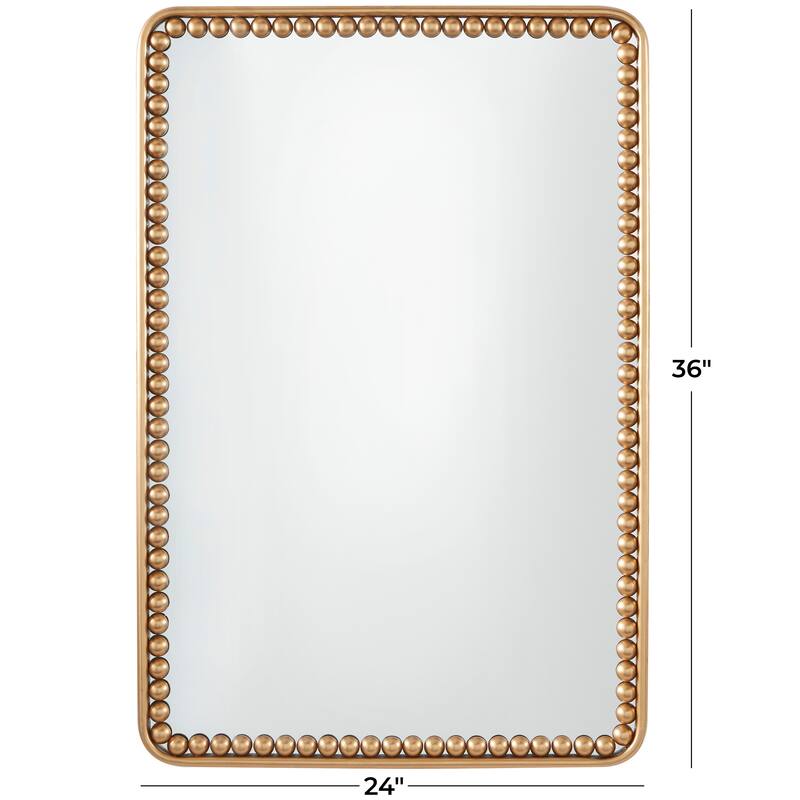 CosmoLiving by Cosmopolitan Metal Wall Mirror with Beaded Detailing
