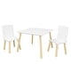 preview thumbnail 4 of 7, Kids Table and 2 Chairs Set, 3 Pieces Toddler Table and Chair Set, Wooden Activity Play Table Set (White)