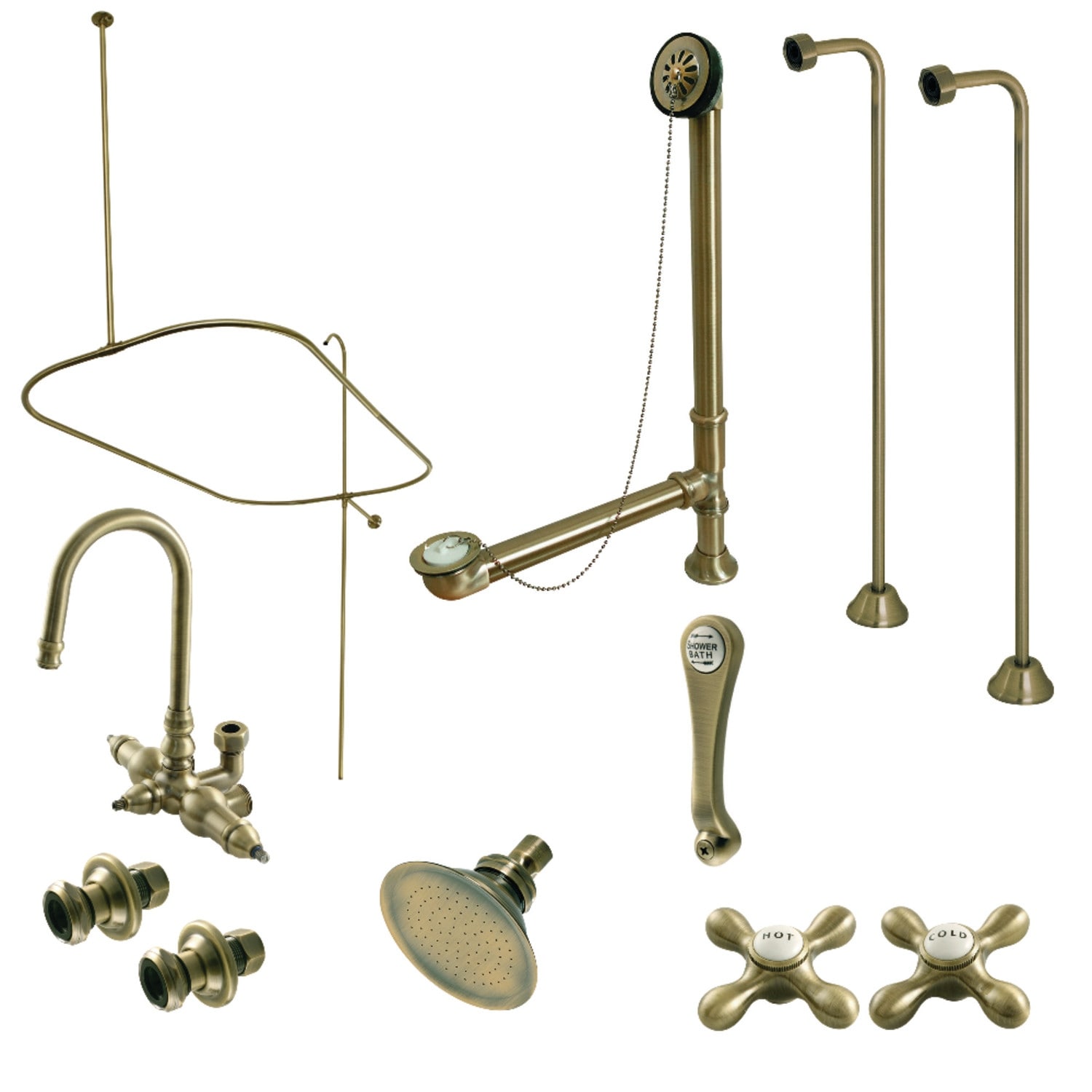 Kingston Brass Vintage Clawfoot Tub Faucet Package with Shower Enclosure On Sale Bed Bath Beyond 35286710