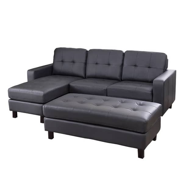 Abbyson Montgomery Reversible Bonded Leather Sectional Ottoman On Sale Overstock 11769151