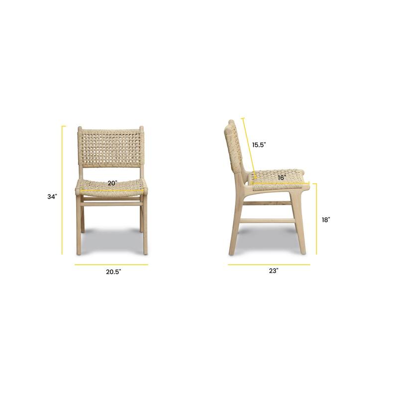Poly & Bark Batu Indoor/Outdoor Dining Chair - Solid Wood Frame