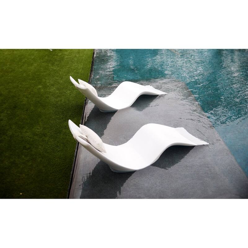 Ledge Lounger - Autograph Chaise - Inside Pool & Sun Shelf Lounge Chaise - Designed for Shelves Up to 12" - Set of 2