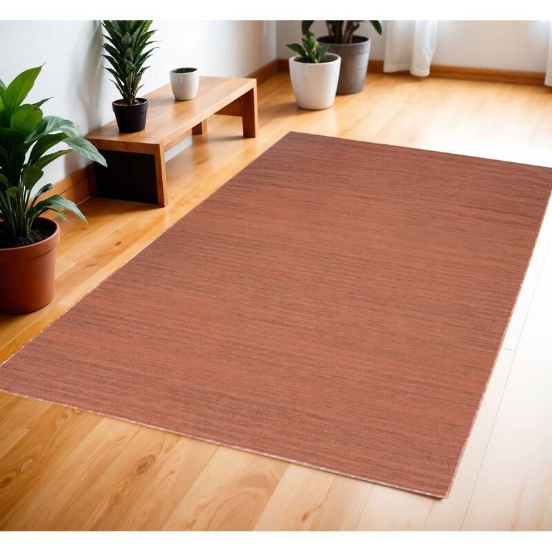 Getuh Power Loomed Abstract Modern Low Pile Area Rug By HomeRoots - 72' X '48' X '0.25 - 72' X '48' X '0.25 - Brick Red - Rectangle