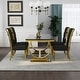 preview thumbnail 69 of 193, 65 inch Faux Marble Dining Table Set with Boucle Dining Chairs