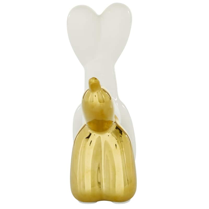 Gold Dolomite Glam Sculpture Dog - 7 x 3 x 7