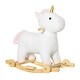 preview thumbnail 2 of 7, Qaba Rocking Horse, 2 in 1 Kids Ride on Horse, Rolling Unicorn Animal Rocker with Sound, Wooden Base, Pedal, Grip Handle
