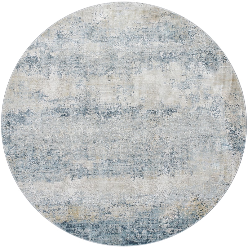 Livabliss Nautical & Coastal Brunswick Abstract Area Rug - 6'7" x 6'7" Round - Ocean