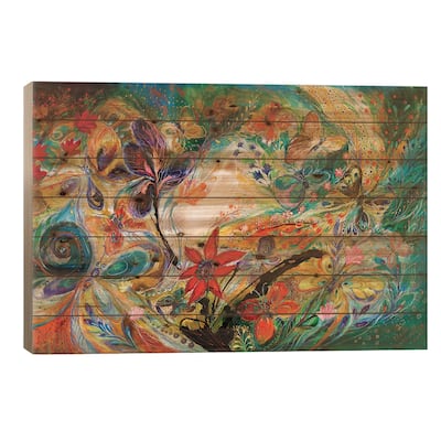 The Dancing Butterflies Print On Wood by Elena Kotliarker - Multi-Color