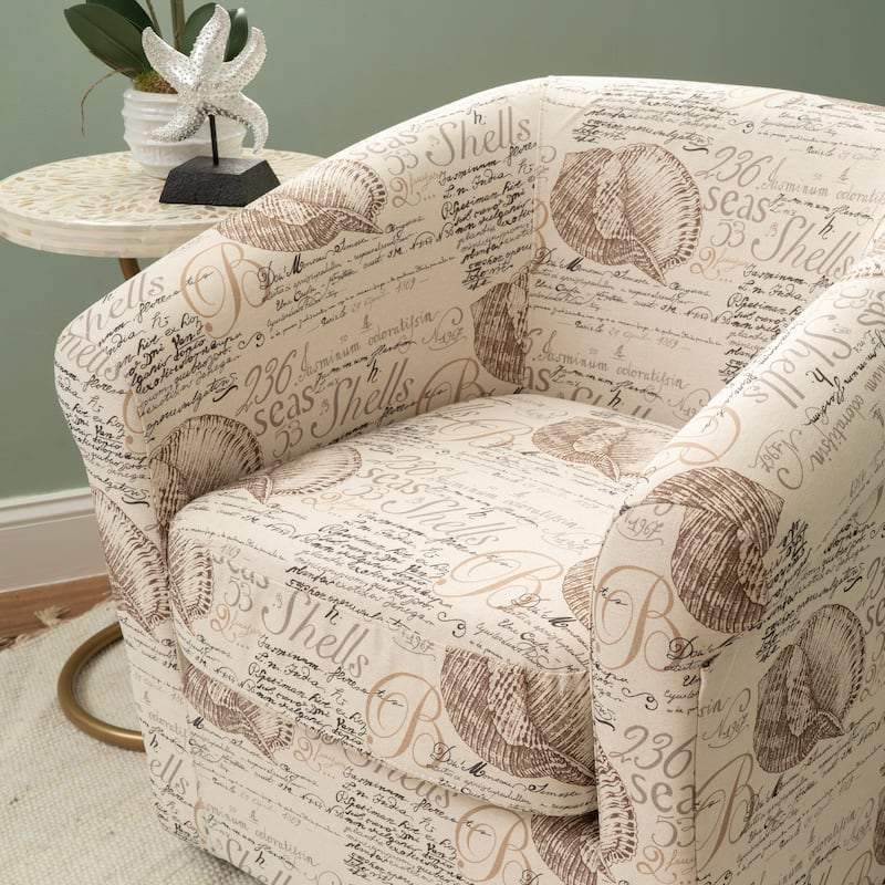 Moriarty Coastal/Beach/Ocean Inspired Swivel Accent Arm Chair