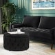 preview thumbnail 5 of 8, Adeco Round Velvet Storage Ottoman Button Tufted Footrest Coffee Table