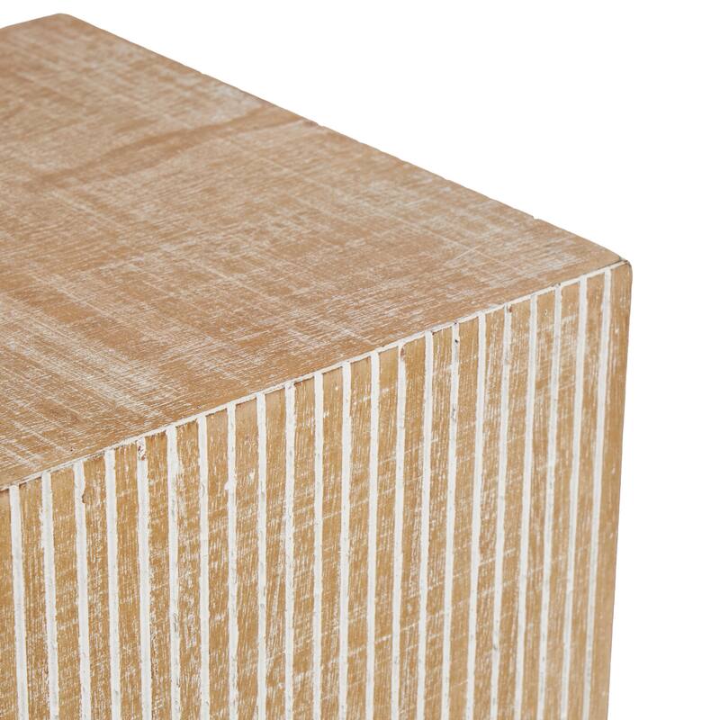 Wood Pillar Style Pedestal Table with Various Sizes - Set of 4 Brown - Roche River Decor