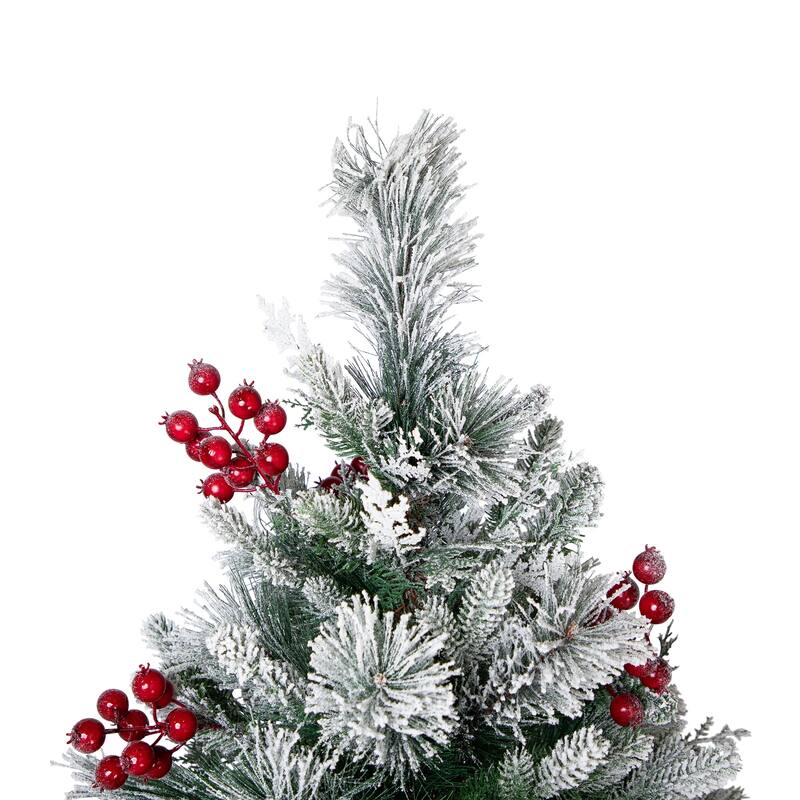 Real Touch™️ Heavily Flocked Whittaker Spruce Full Artificial Christmas Tree - 6.5' -Unlit - 6.5 Foot
