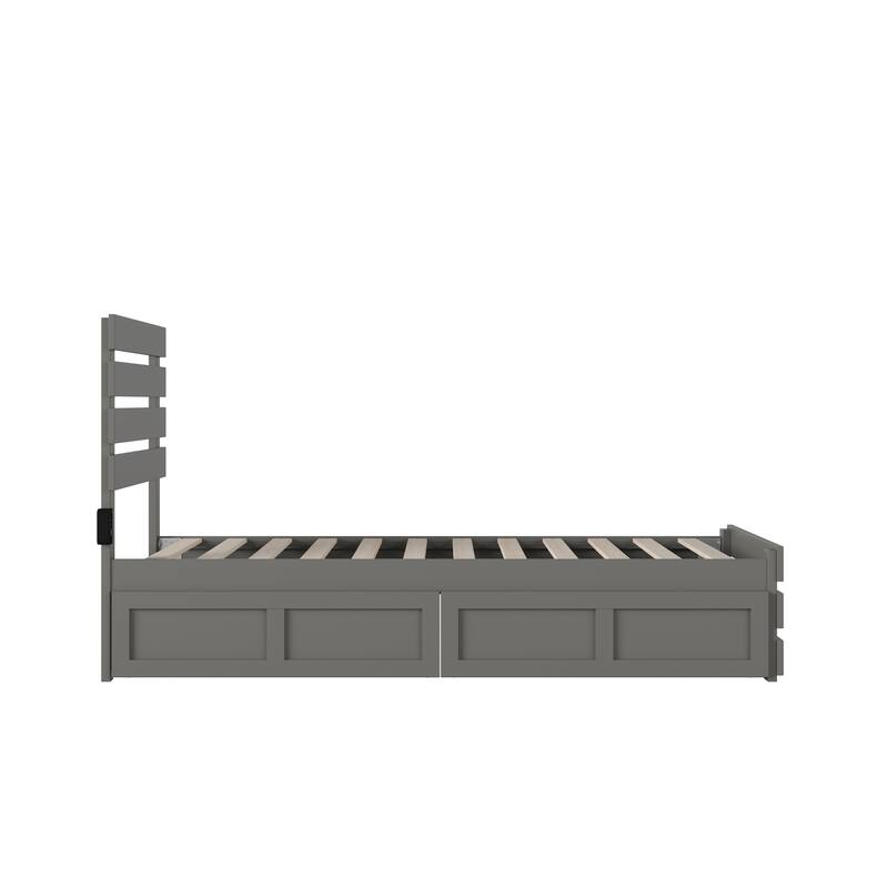 Oxford Bed with Footboard and USB Turbo Charger with 2 Drawers