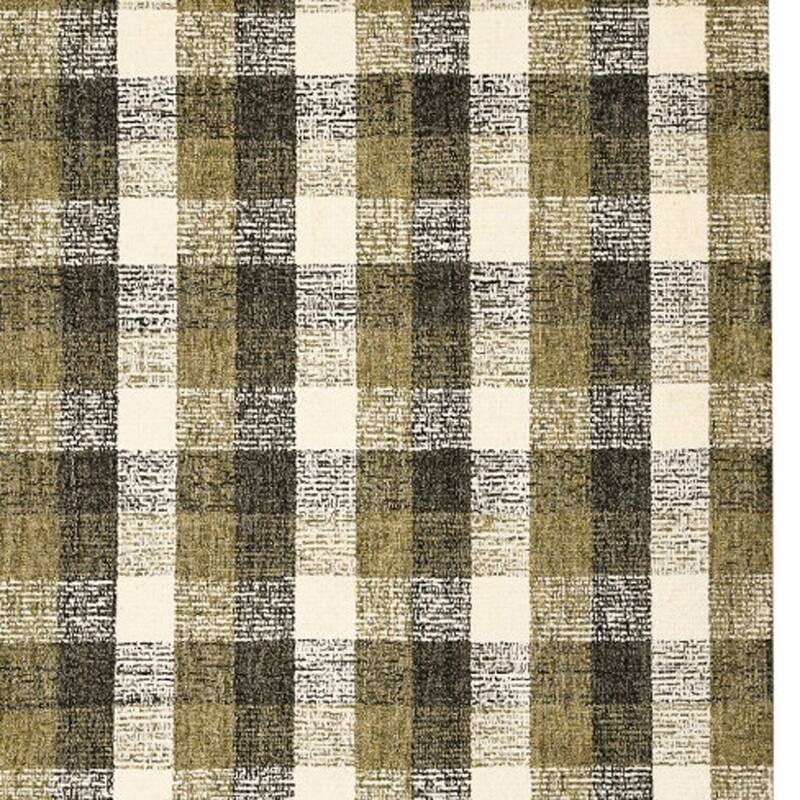 HomeRoots Plaid Transitional Rectangle Area Rug