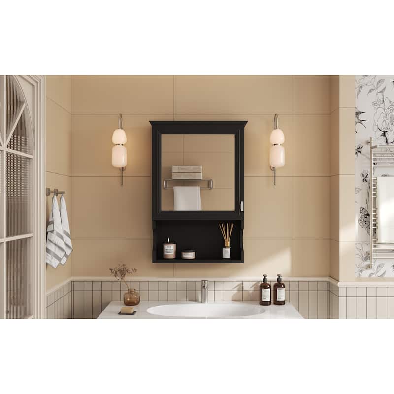 20''Wall Mounted Bathroom Storage Cabinet with Mirror,Wall Mounted Home Storage with Door,Mirrored Wall Medicine Cabinet