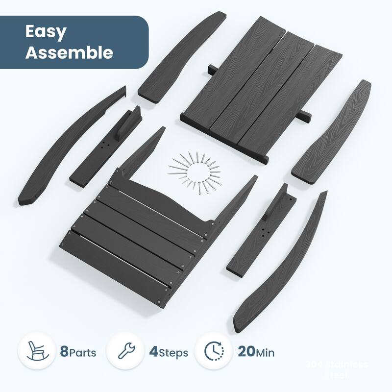 Modern Rocking Plastic Outdoor Adirondack Chair