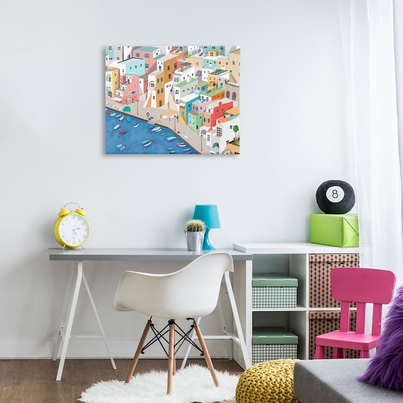 Stupell Coastal Town Harbor Canvas Wall Art Design By Carla Daly