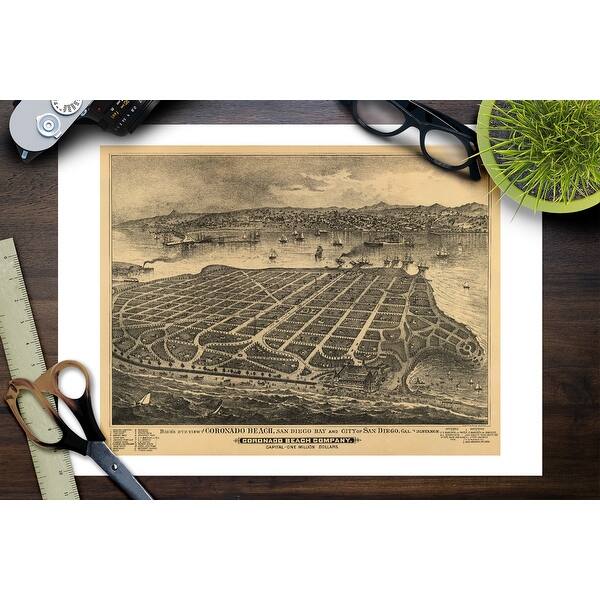 Shop Coronado California 1880 Panoramic Map Art Print