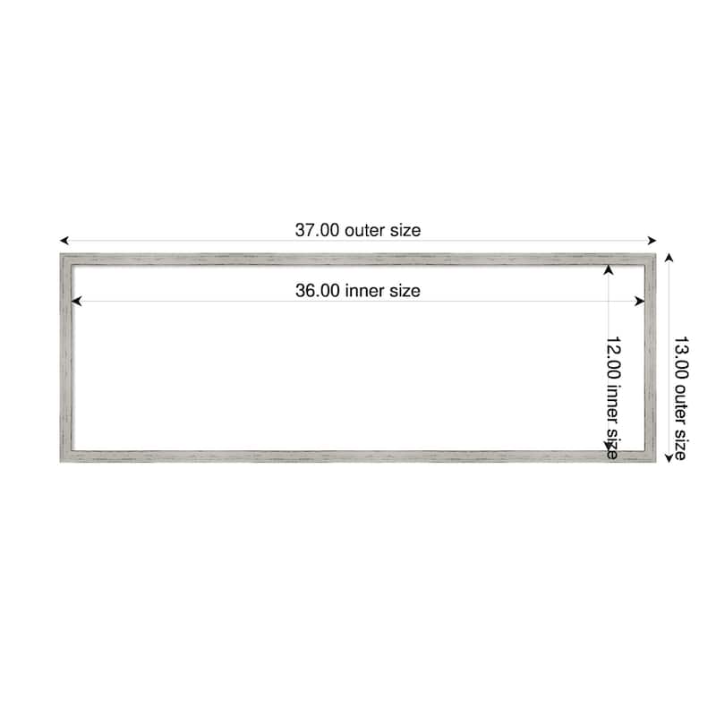 Amanti Art Shiplap White Narrow Framed Dry Erase Magnetic Board - 37 x 13 in