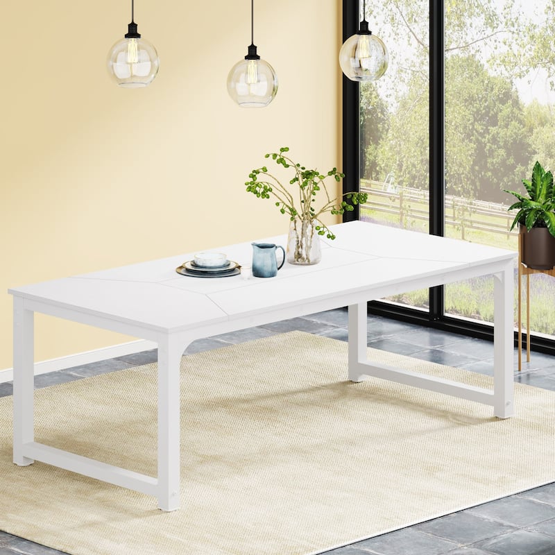 79 Inches Rectangular Modern Dining Table for 6-8 - 78.74" L x 39.37" W x 30.31"H