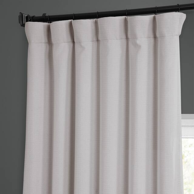 Exclusive Fabrics Faux Linen Room Darkening Curtain(1 Panel) - 50 x 120 - Birch