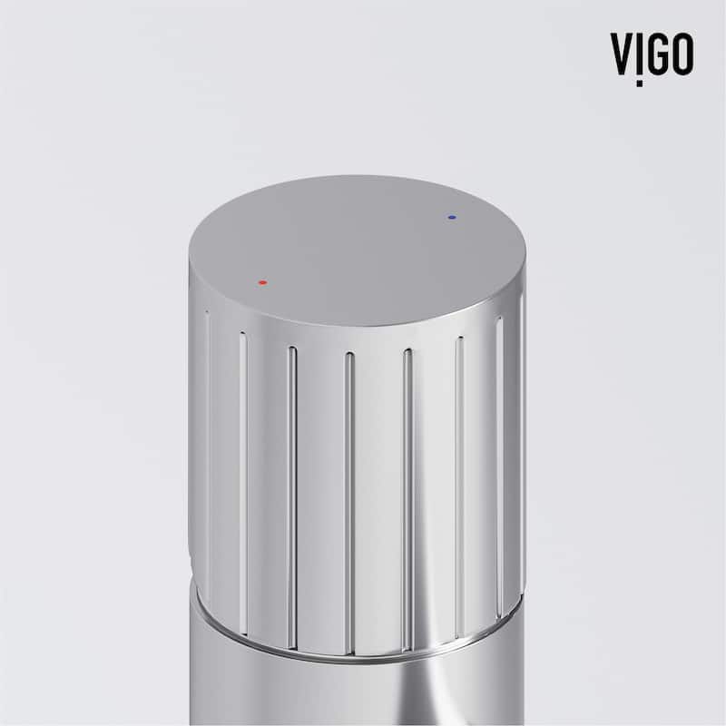 VIGO Windsor 21"L x 14"W Concrete Vessel Sink and Ashford 11"H Faucet Set