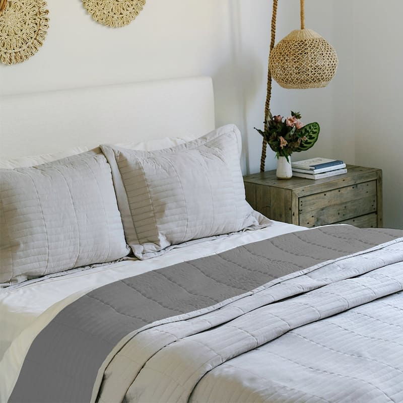 Jennifer Adams Codora 3pc. Wrinkle-Resistant Reversible Coverlet Set