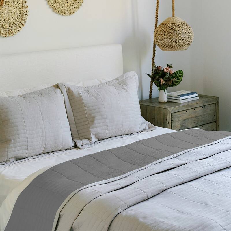 Jennifer Adams Codora 3pc. Wrinkle-Resistant Reversible Coverlet Set