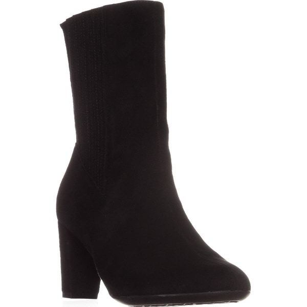 Aerosoles Fifth Ave Mid Calf Boots, Black Suede