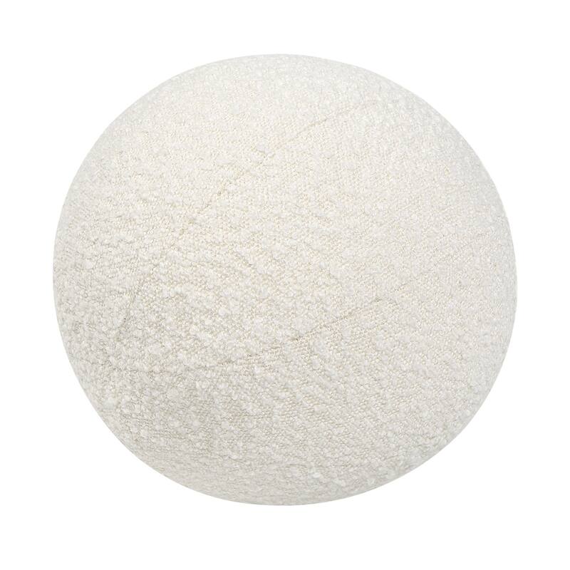 Jennifer Taylor Home Luna Ball Sphere Throw Pillow - White Boucle