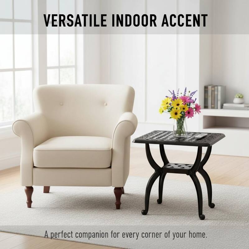 Stylish Aluminum Square Coffee Table for Outdoor Living Room